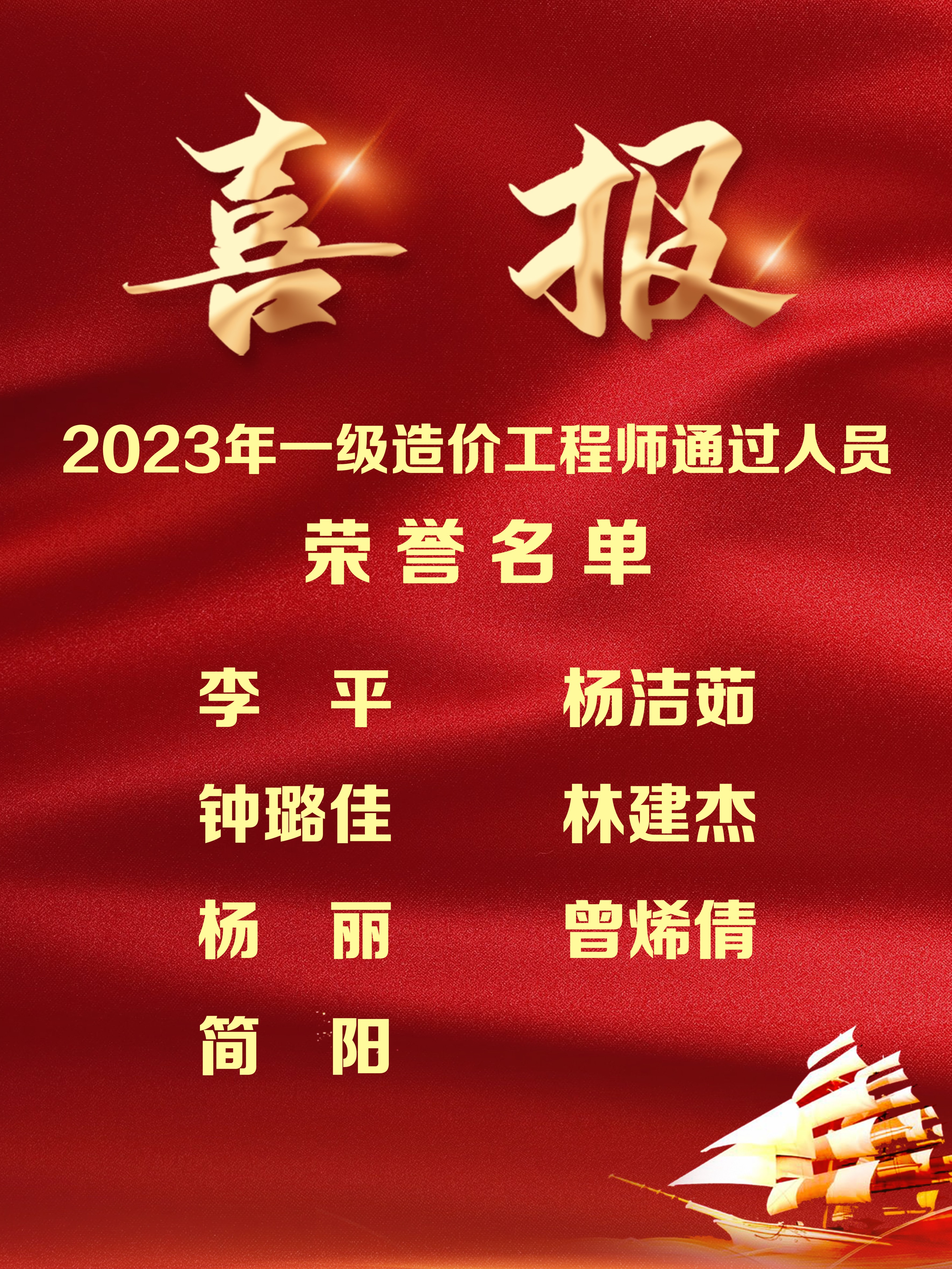 喜報(bào)！熱烈祝賀我司多名員工通過一級(jí)造價(jià)工程師考試！